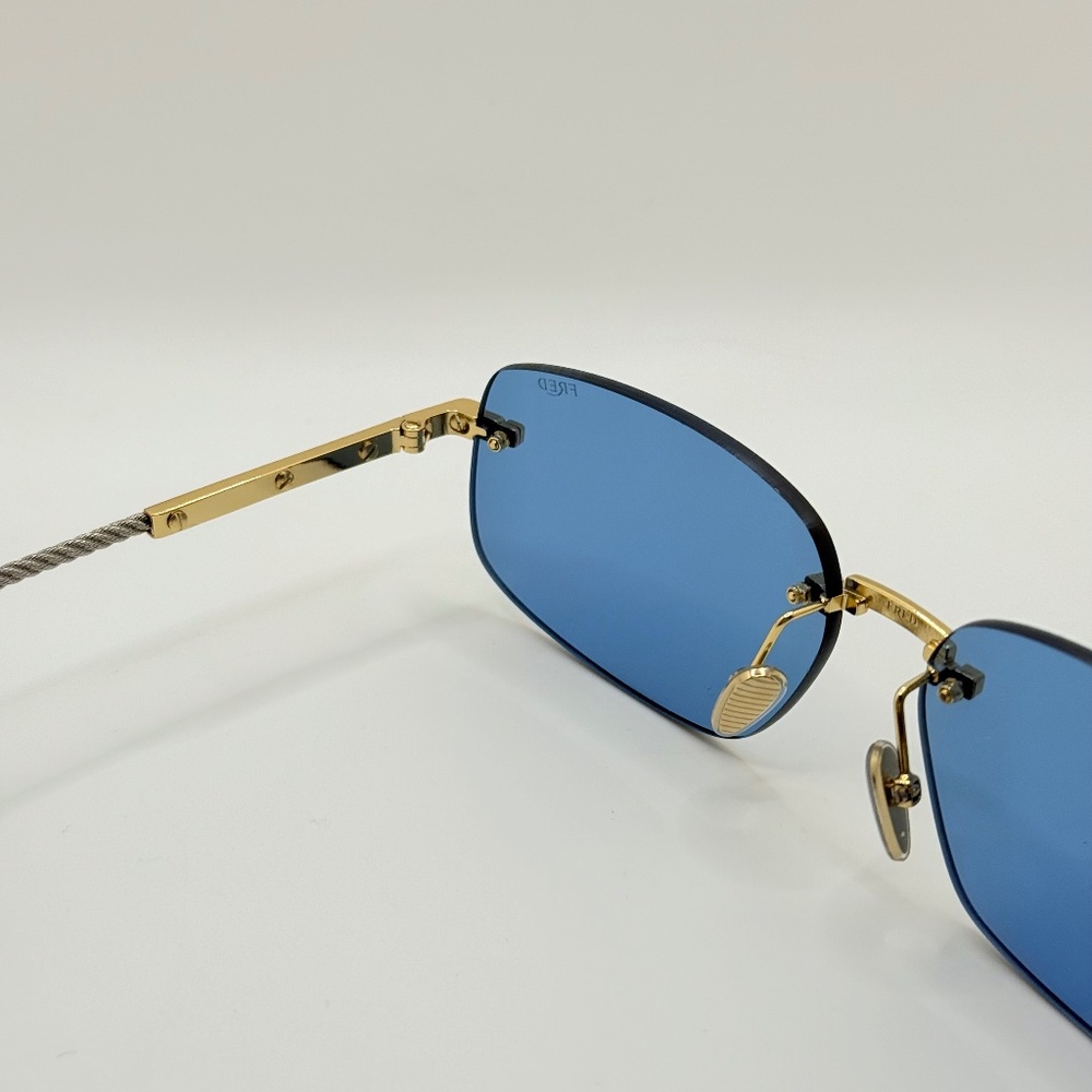 FRED FG40049U 30V Shiny Gold/Blue Sunglasses 60-14-145 NEW (Replacement Box) - Picture 6 of 16